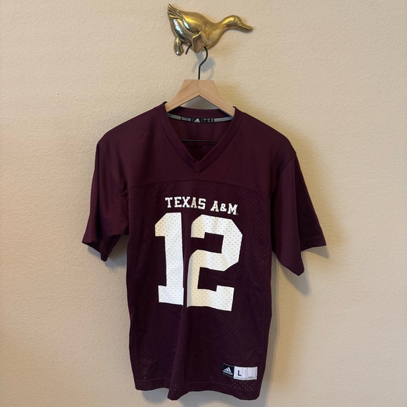 Adidas Maroon Texas A&M Football Jersey 12th Man Aggies - Picture 1 of 11